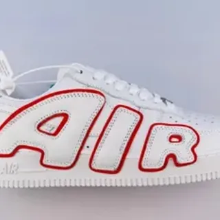 Nike Air Force 1 White Red Low-Top Leather Upper Lifestyle Sneakers