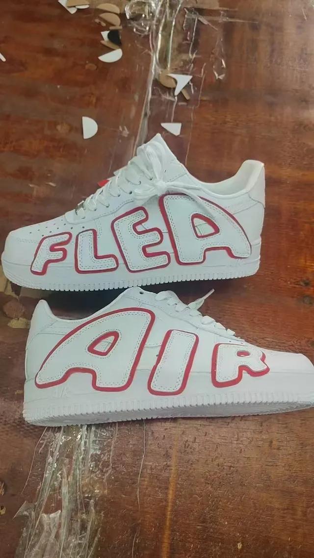 Nike Air Force 1 White Red Low-Top Leather Upper Lifestyle Sneakers 3