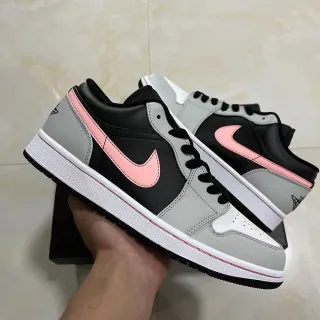 Nike Air Jordan 1 Low Black Gray Pink Lifestyle Sneakers