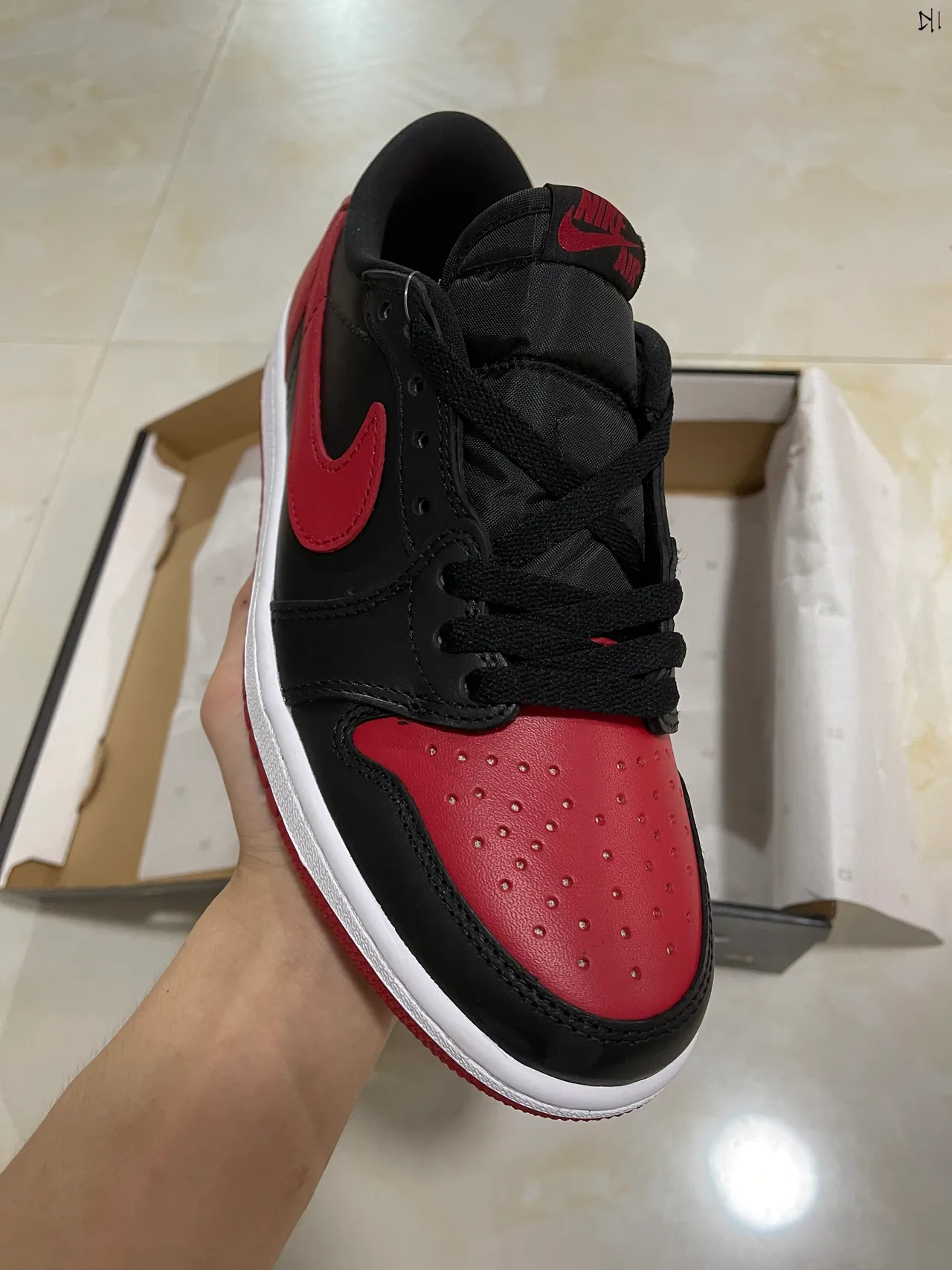 Nike Air Jordan 1 Low Black University Red Lifestyle Sneakers 2