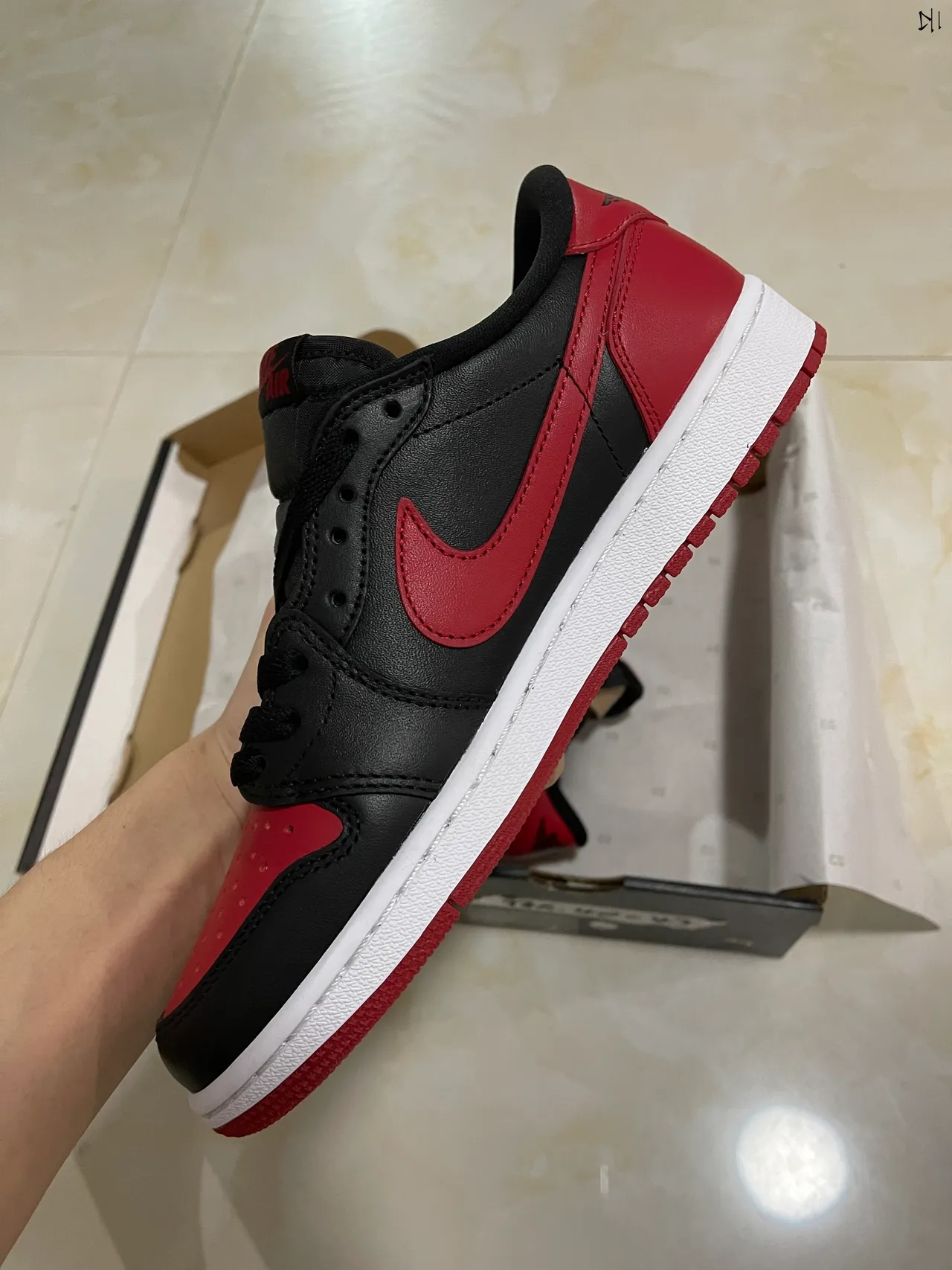 Nike Air Jordan 1 Low Black University Red Lifestyle Sneakers 5