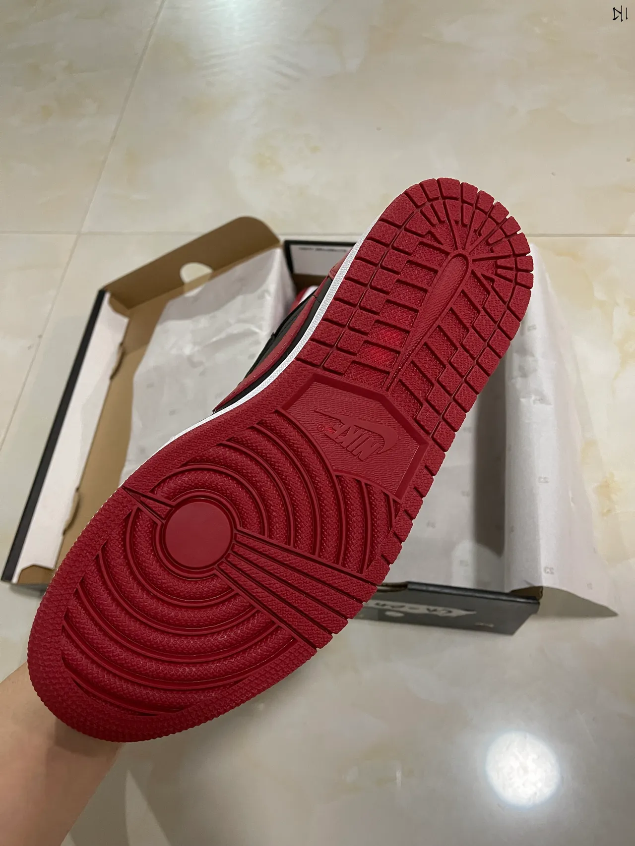 Nike Air Jordan 1 Low Black University Red Lifestyle Sneakers 6
