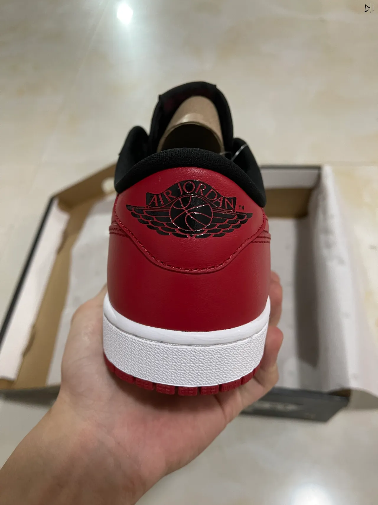 Nike Air Jordan 1 Low Black University Red Lifestyle Sneakers 7