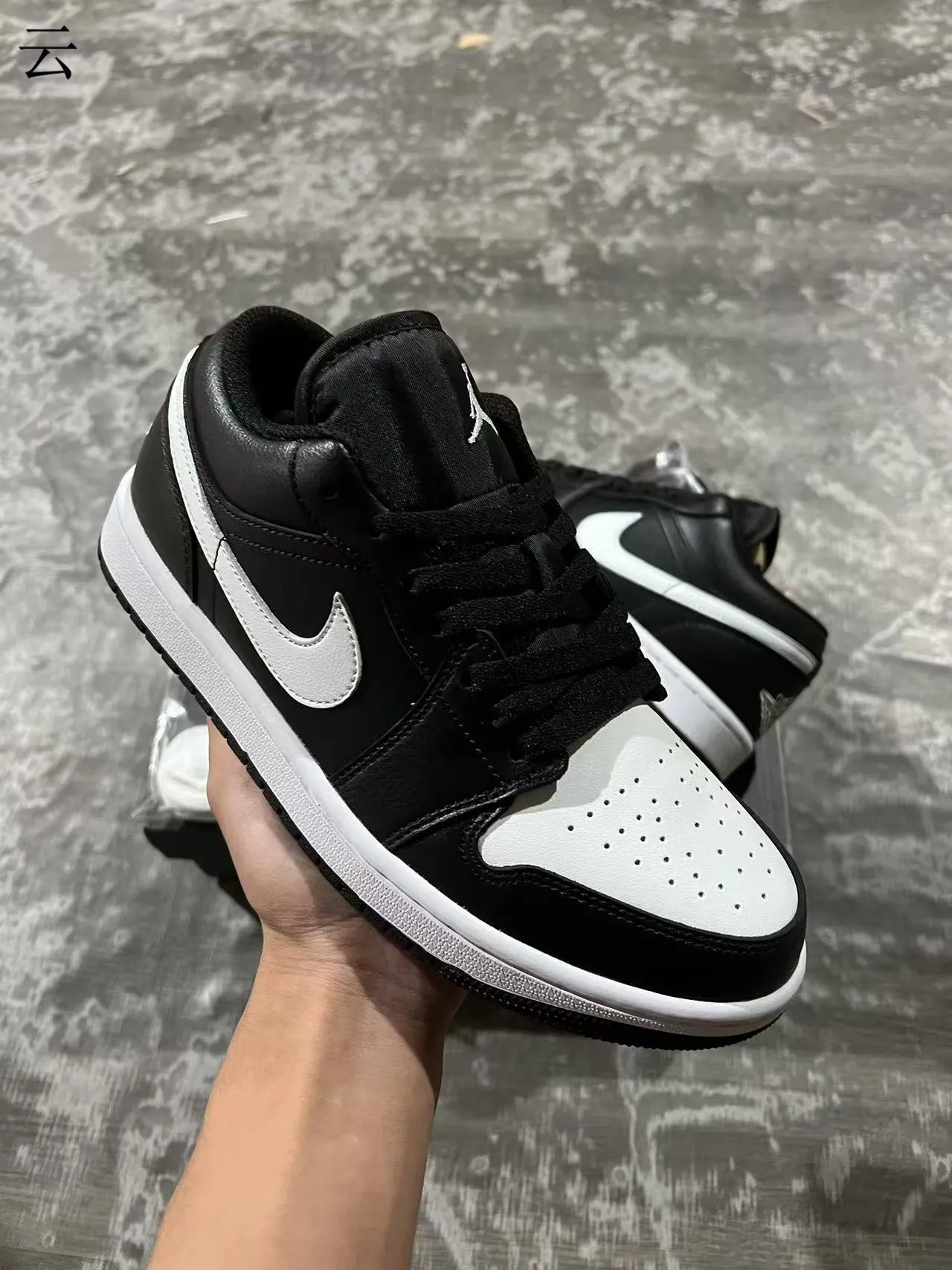 Nike Air Jordan 1 Low Black White Lifestyle Sneakers 2