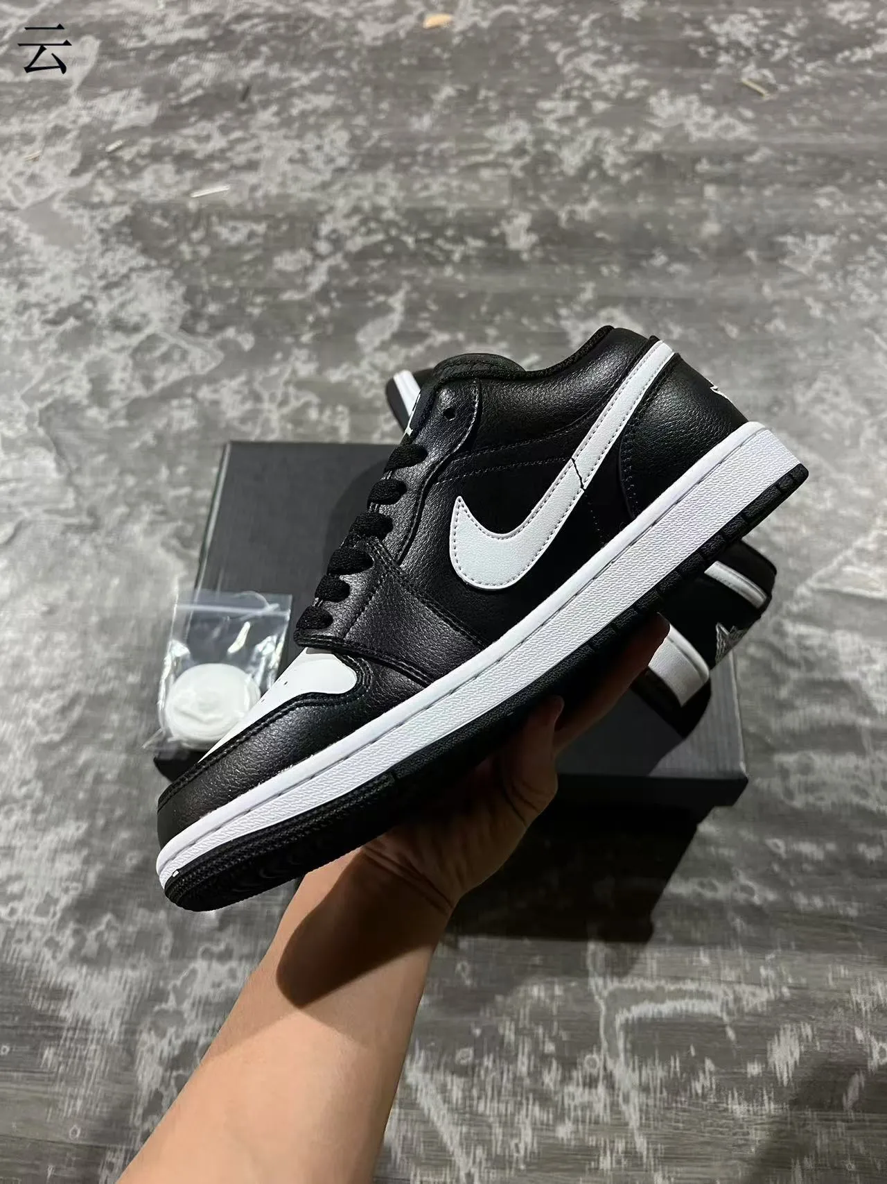 Nike Air Jordan 1 Low Black White Lifestyle Sneakers 5