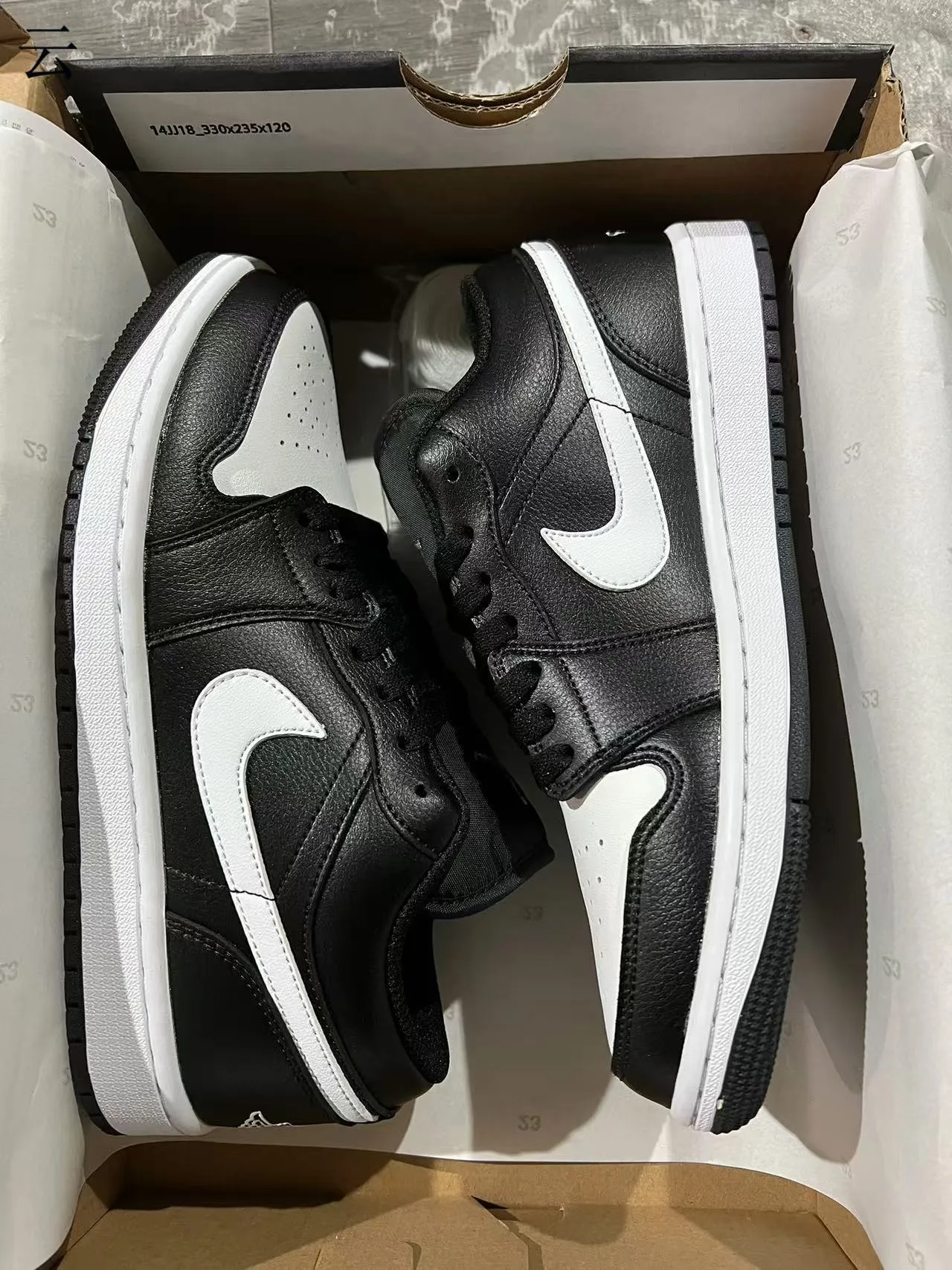 Nike Air Jordan 1 Low Black White Lifestyle Sneakers 9