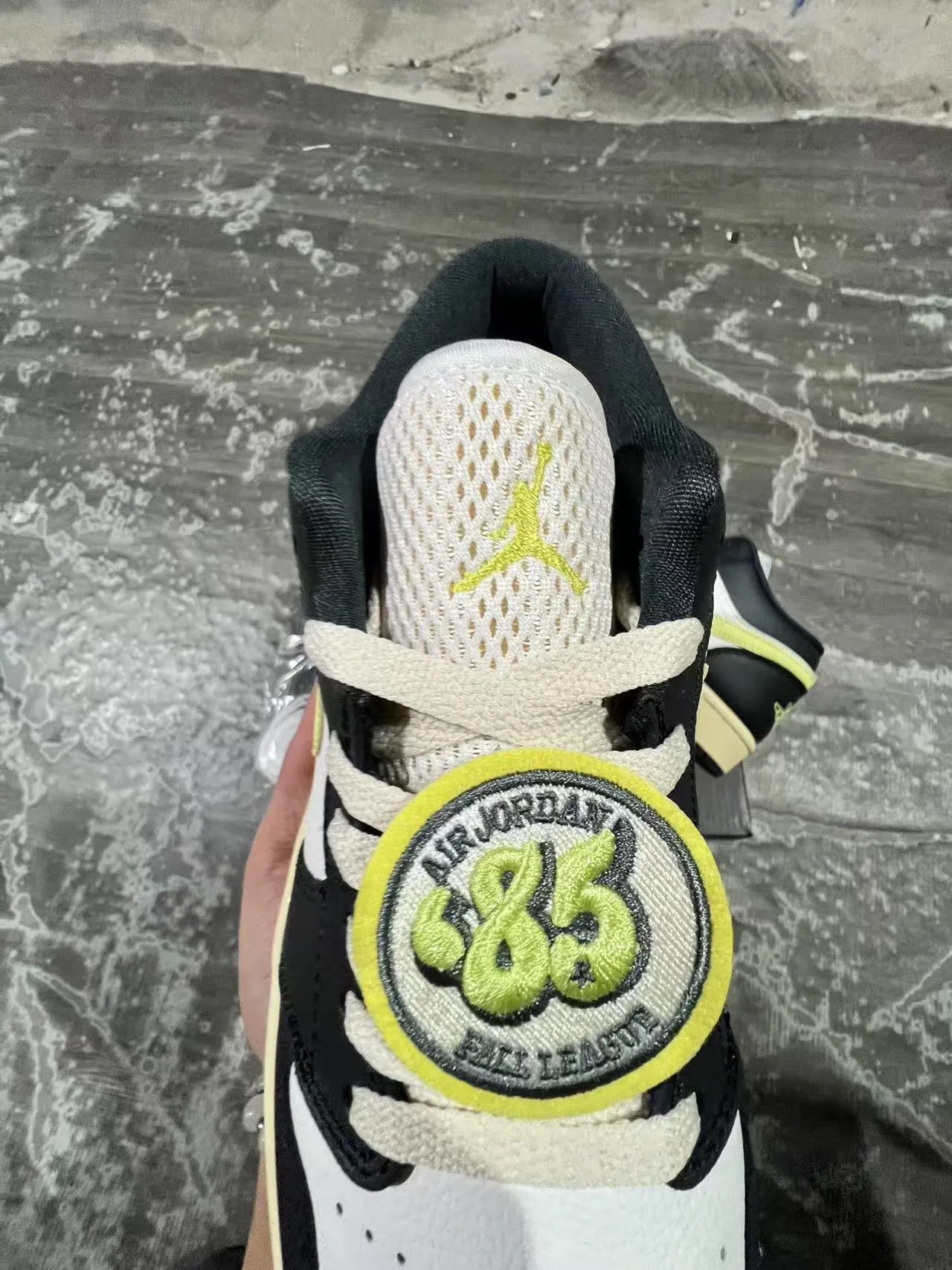 Nike Air Jordan 1 Low Black White Lime Yellow Lifestyle Sneakers 4