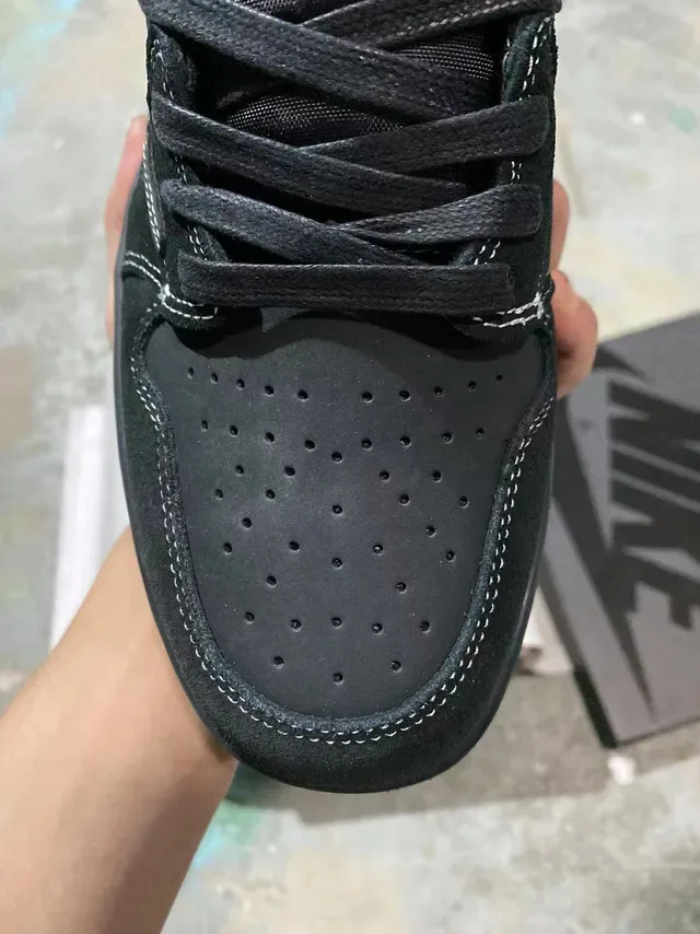 Nike Air Jordan 1 Low Black White Red Lifestyle Sneakers 3