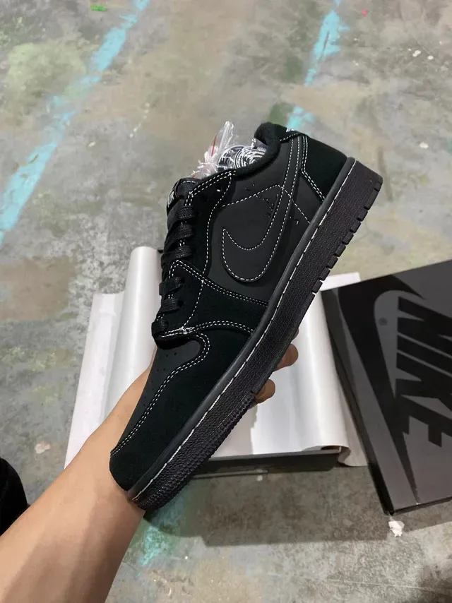 Nike Air Jordan 1 Low Black White Red Lifestyle Sneakers 4
