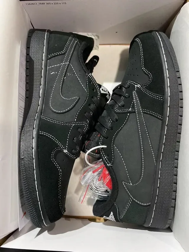 Nike Air Jordan 1 Low Black White Red Lifestyle Sneakers 7