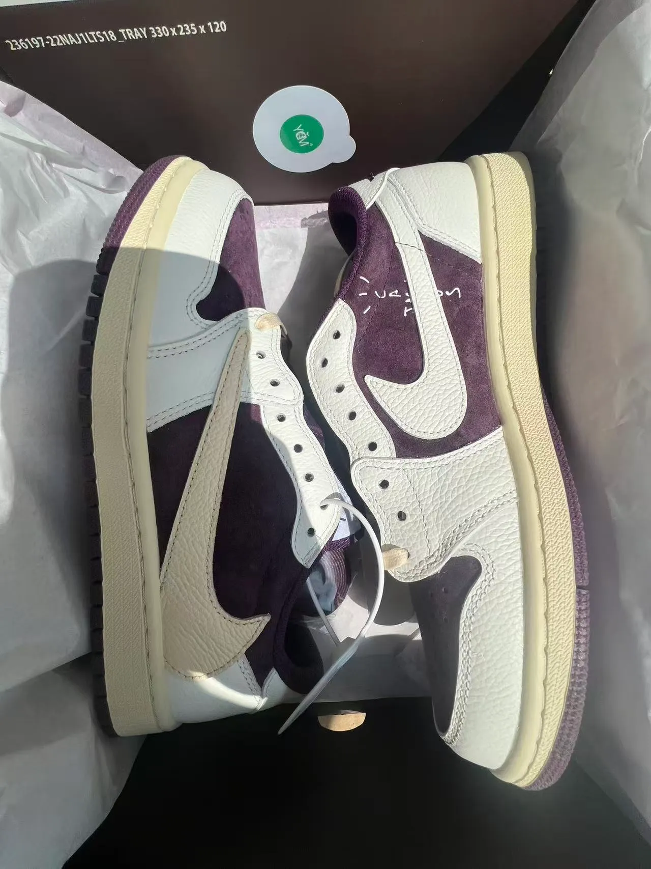 Nike Air Jordan 1 Low Cream and Purple Lifestyle Sneakers 9