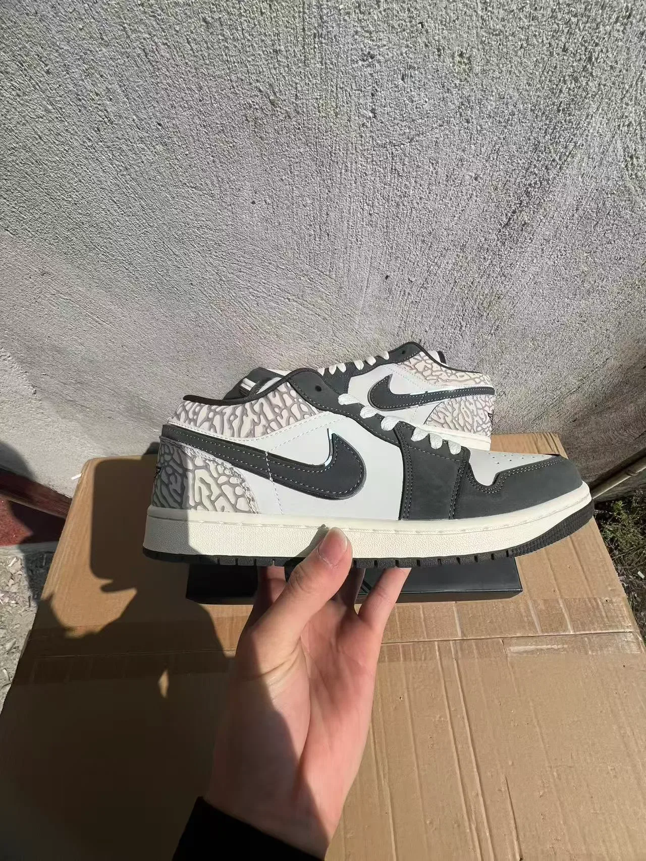 Nike Air Jordan 1 Low Elephant Print Lifestyle Sneakers 7