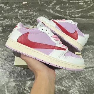 Nike Air Jordan 1 Low Lavender and Red Lifestyle Sneakers