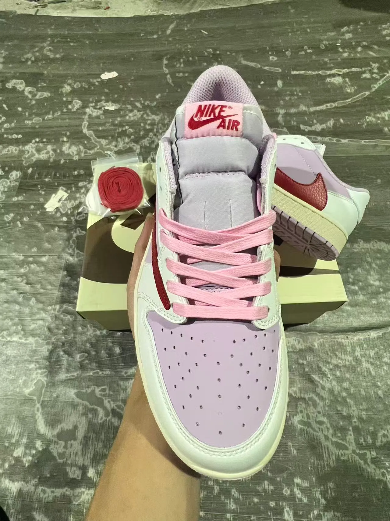 Nike Air Jordan 1 Low Lavender and Red Lifestyle Sneakers 3