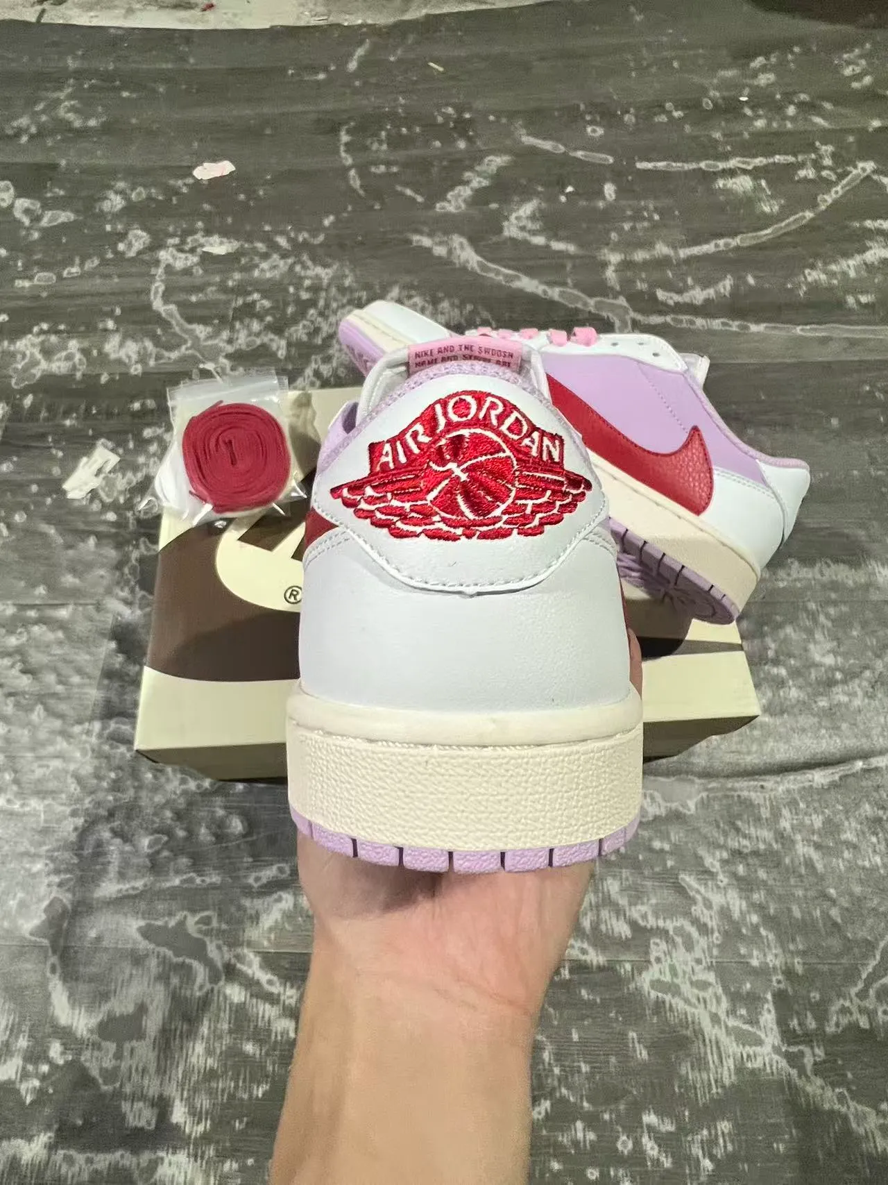 Nike Air Jordan 1 Low Lavender and Red Lifestyle Sneakers 8