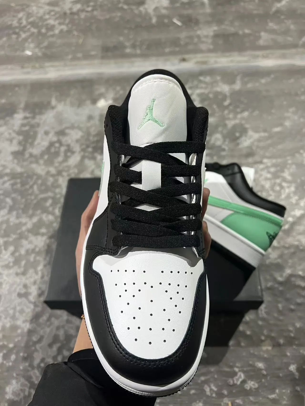 Nike Air Jordan 1 Low Mint Green Black White Lifestyle Sneakers 3