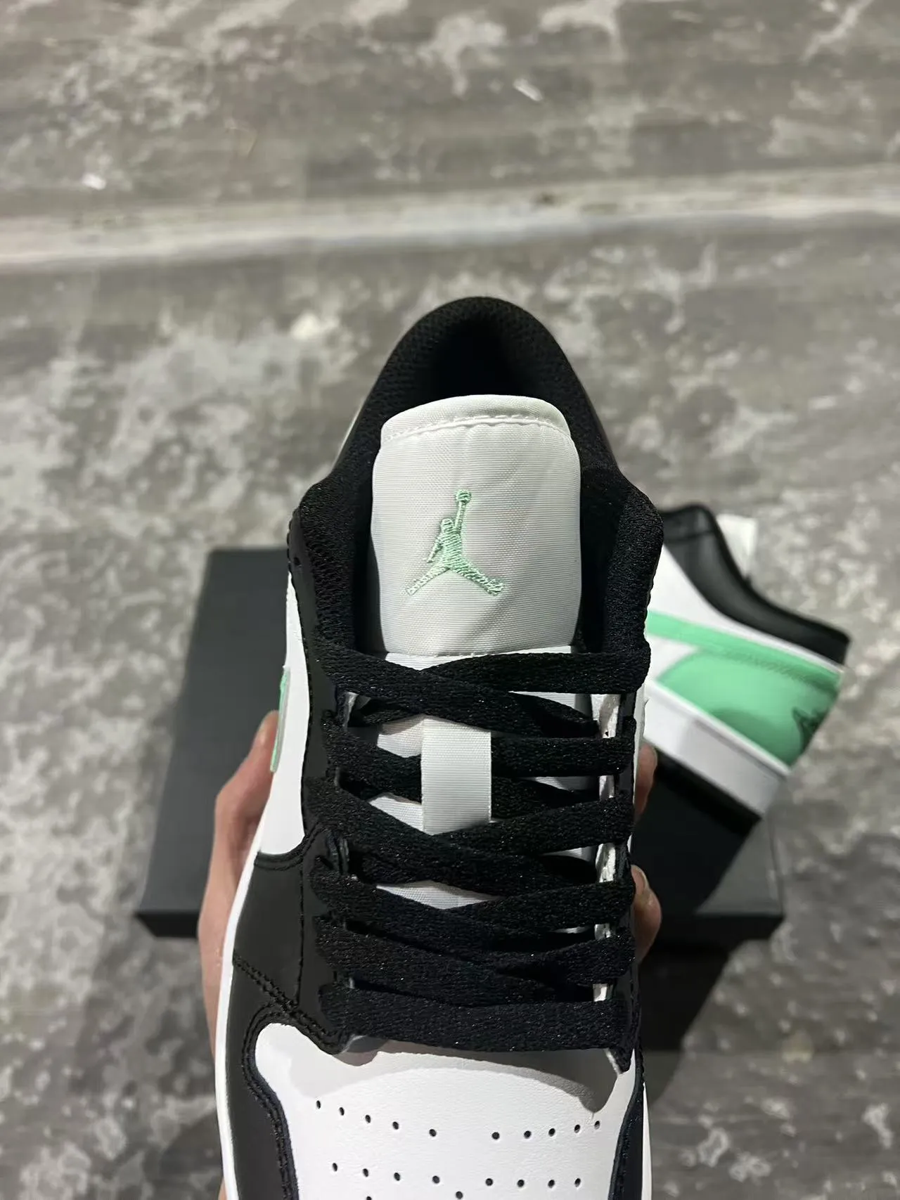 Nike Air Jordan 1 Low Mint Green Black White Lifestyle Sneakers 4