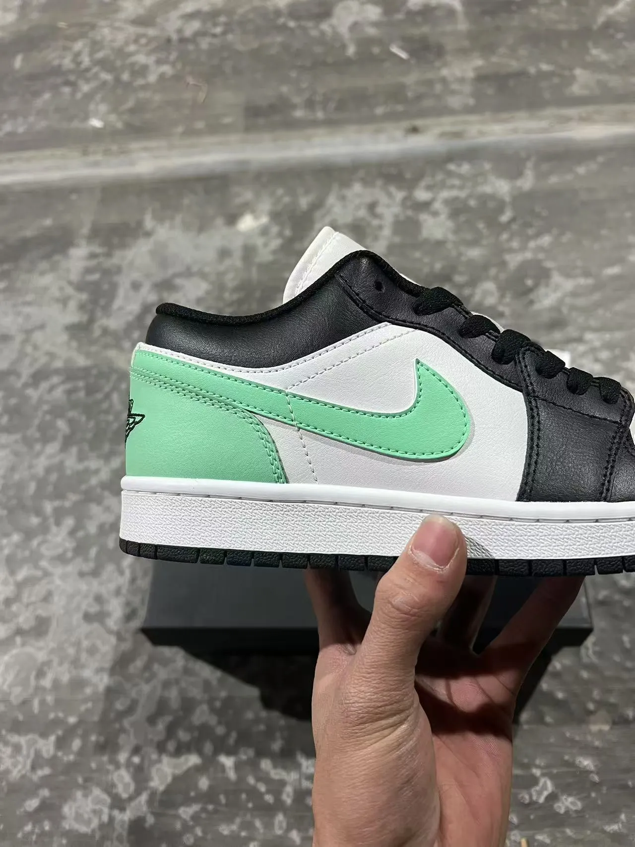 Nike Air Jordan 1 Low Mint Green Black White Lifestyle Sneakers 7