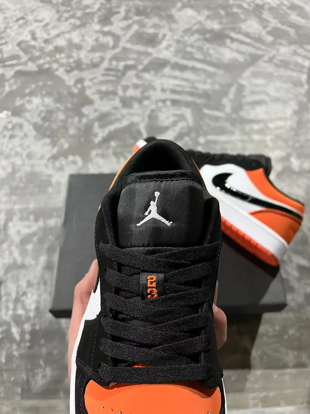 Nike Air Jordan 1 Low Orange Black White Lifestyle Sneakers 4