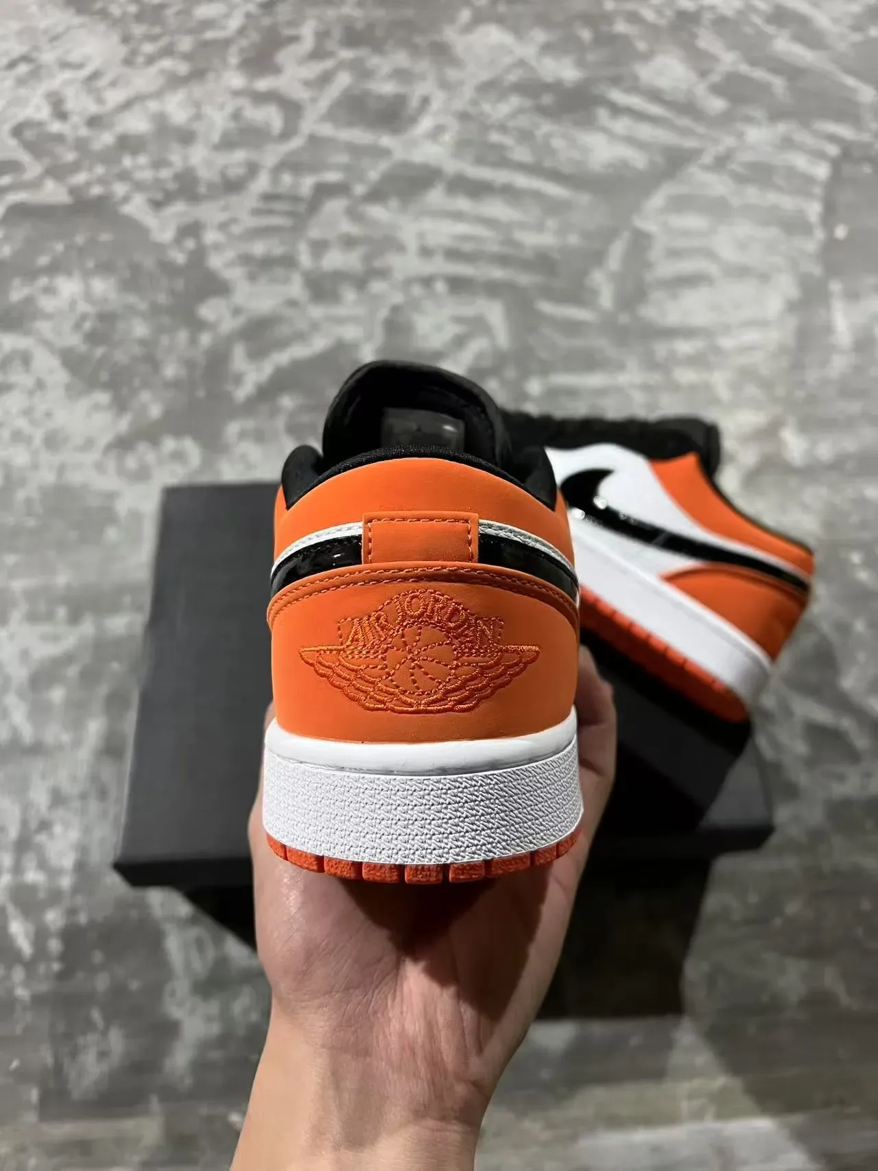 Nike Air Jordan 1 Low Orange Black White Lifestyle Sneakers 8