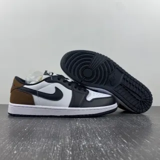 Nike Air Jordan 1 Low White Black Brown Lifestyle Sneakers