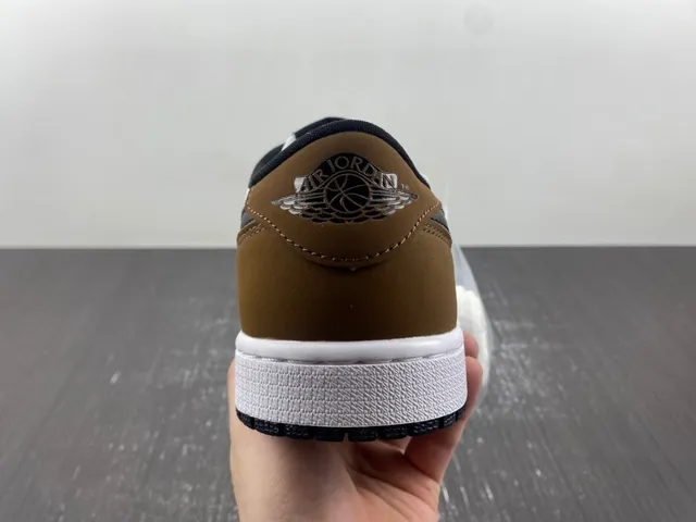 Nike Air Jordan 1 Low White Black Brown Lifestyle Sneakers 8