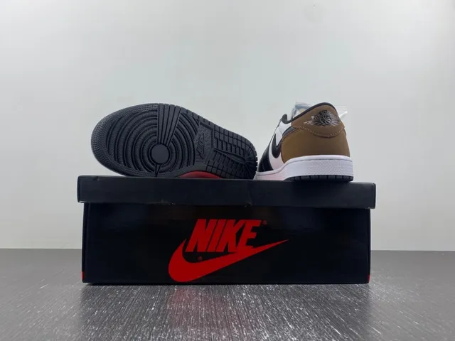 Nike Air Jordan 1 Low White Black Brown Lifestyle Sneakers 15