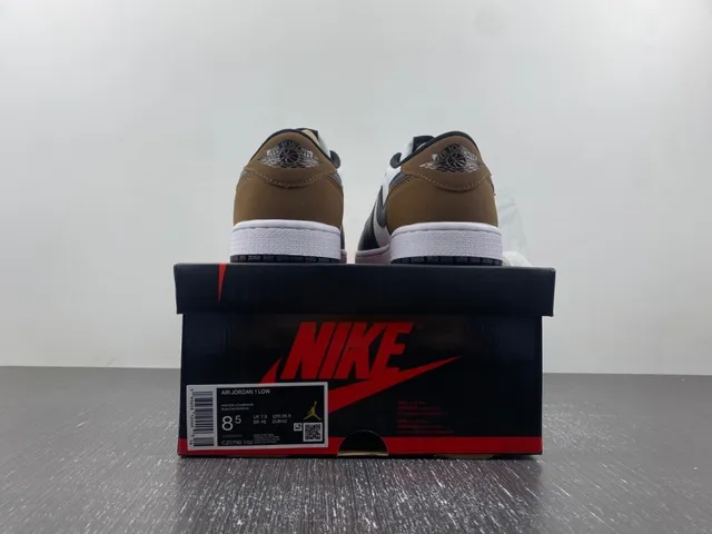 Nike Air Jordan 1 Low White Black Brown Lifestyle Sneakers 17