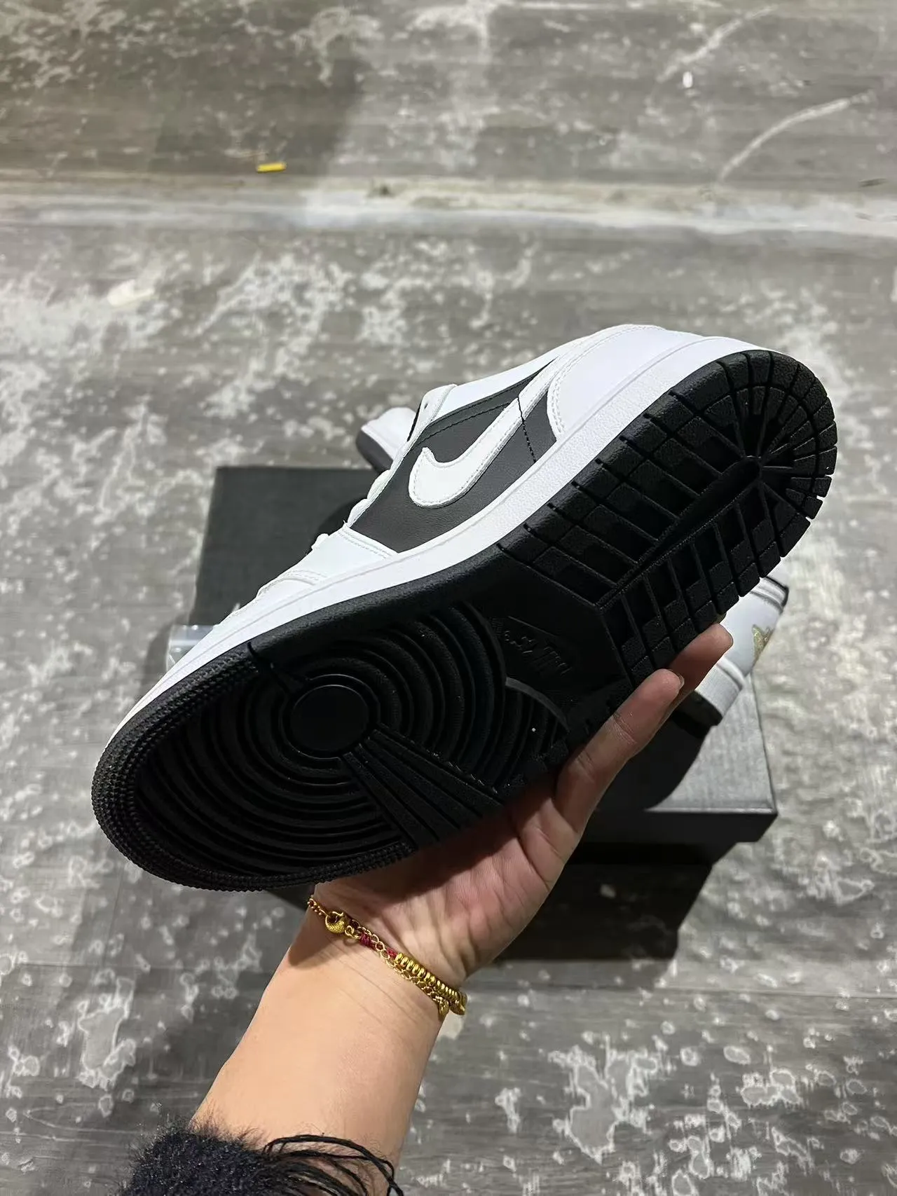 Nike Air Jordan 1 Low White Black Leather Upper Lifestyle Sneakers 6