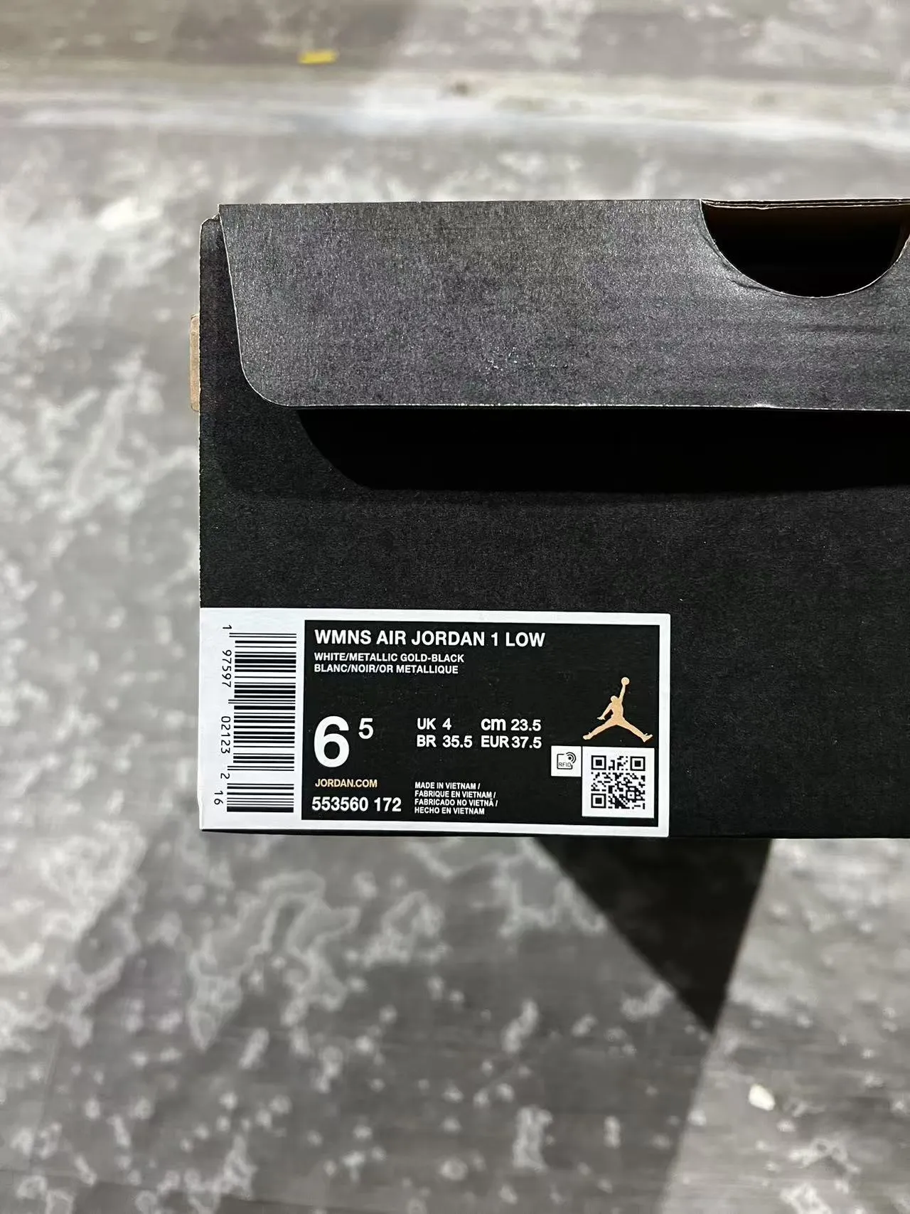 Nike Air Jordan 1 Low White Black Leather Upper Lifestyle Sneakers 10