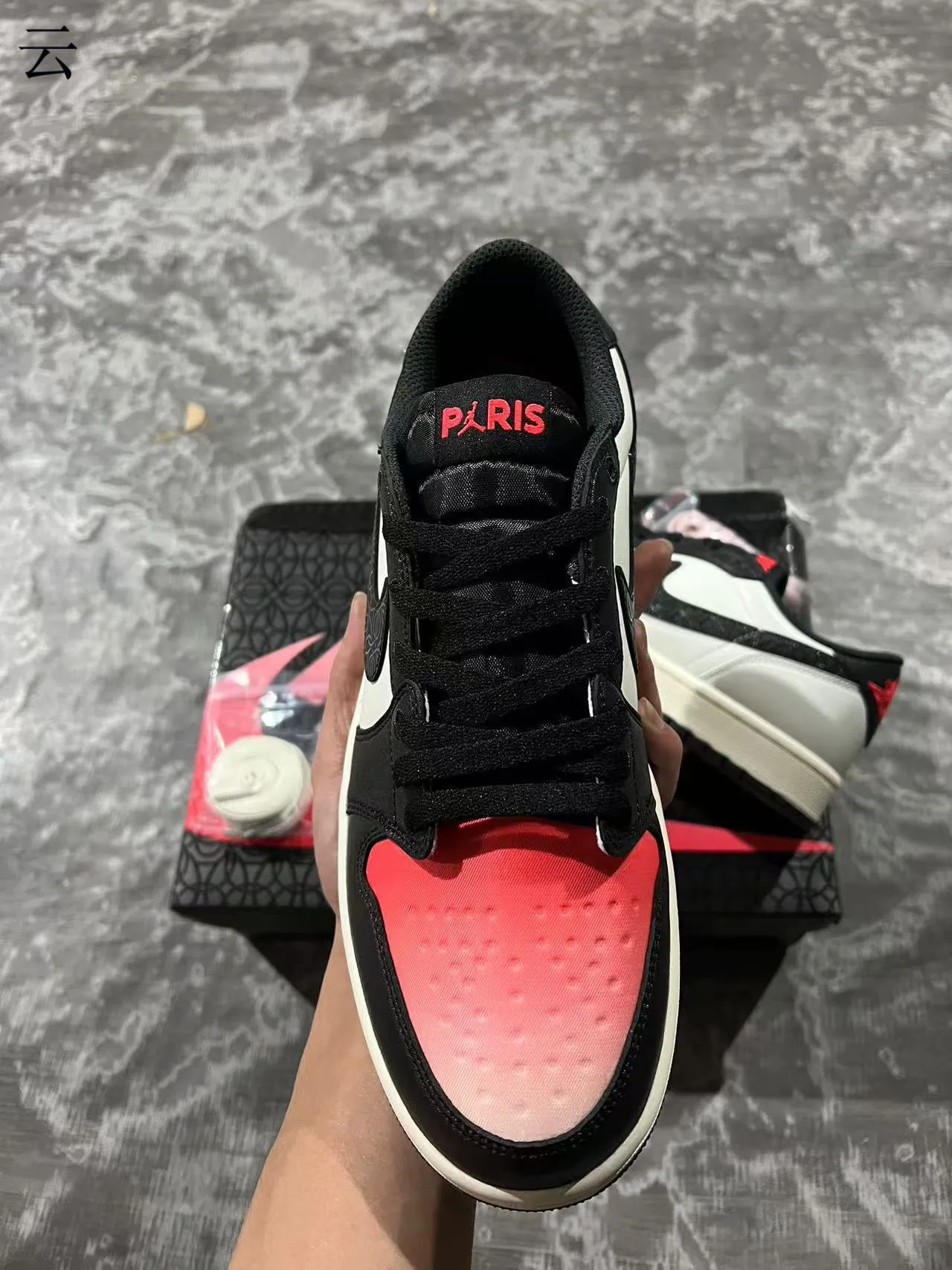 Nike Air Jordan 1 Low White Black Red Lifestyle Sneakers 3