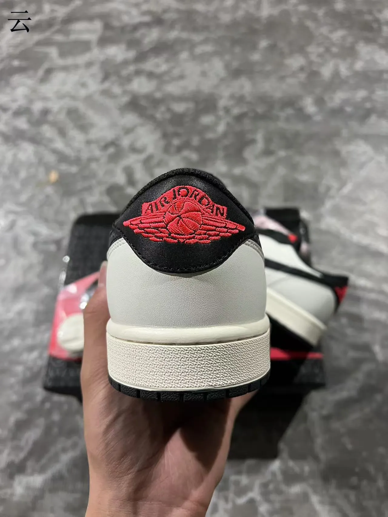 Nike Air Jordan 1 Low White Black Red Lifestyle Sneakers 8