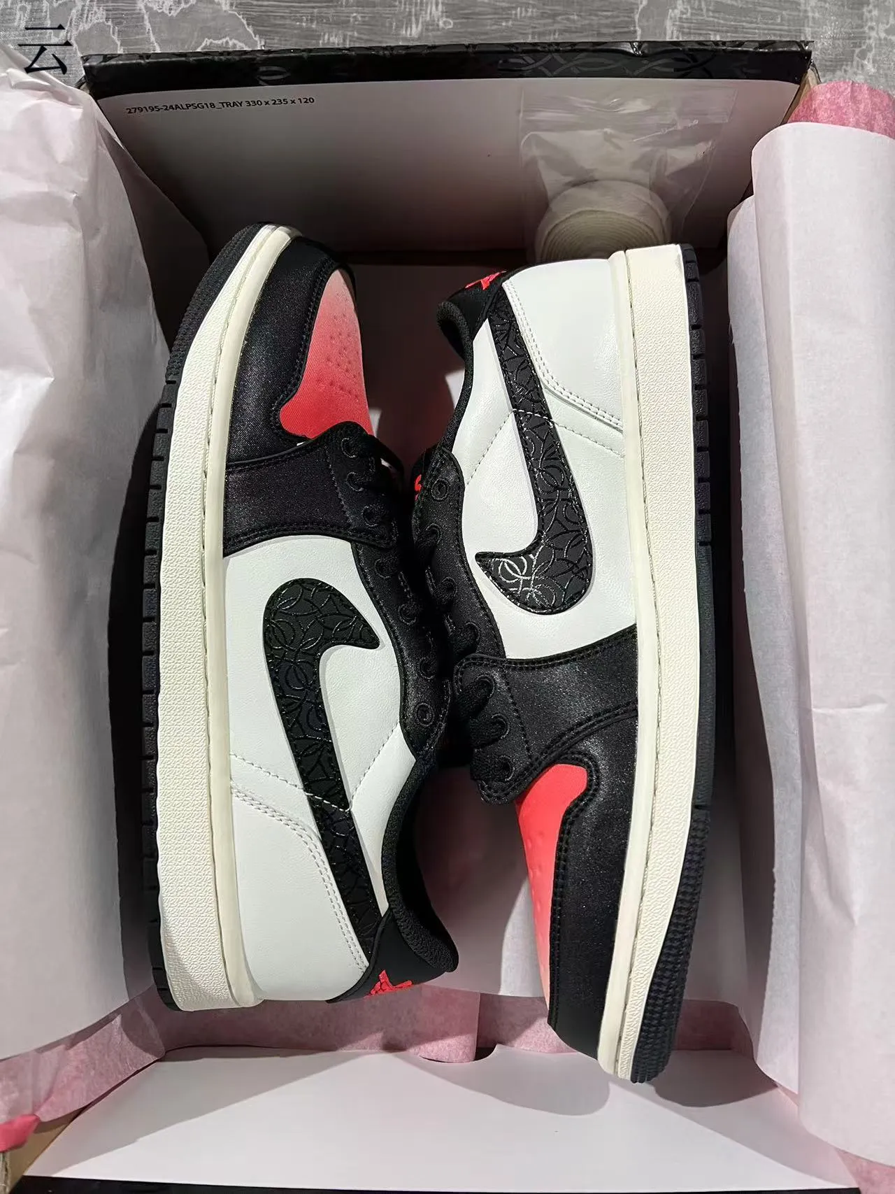 Nike Air Jordan 1 Low White Black Red Lifestyle Sneakers 9
