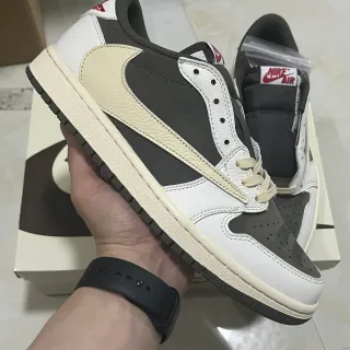 Nike Air Jordan 1 Low White Dark Gray Cream Lifestyle Sneakers