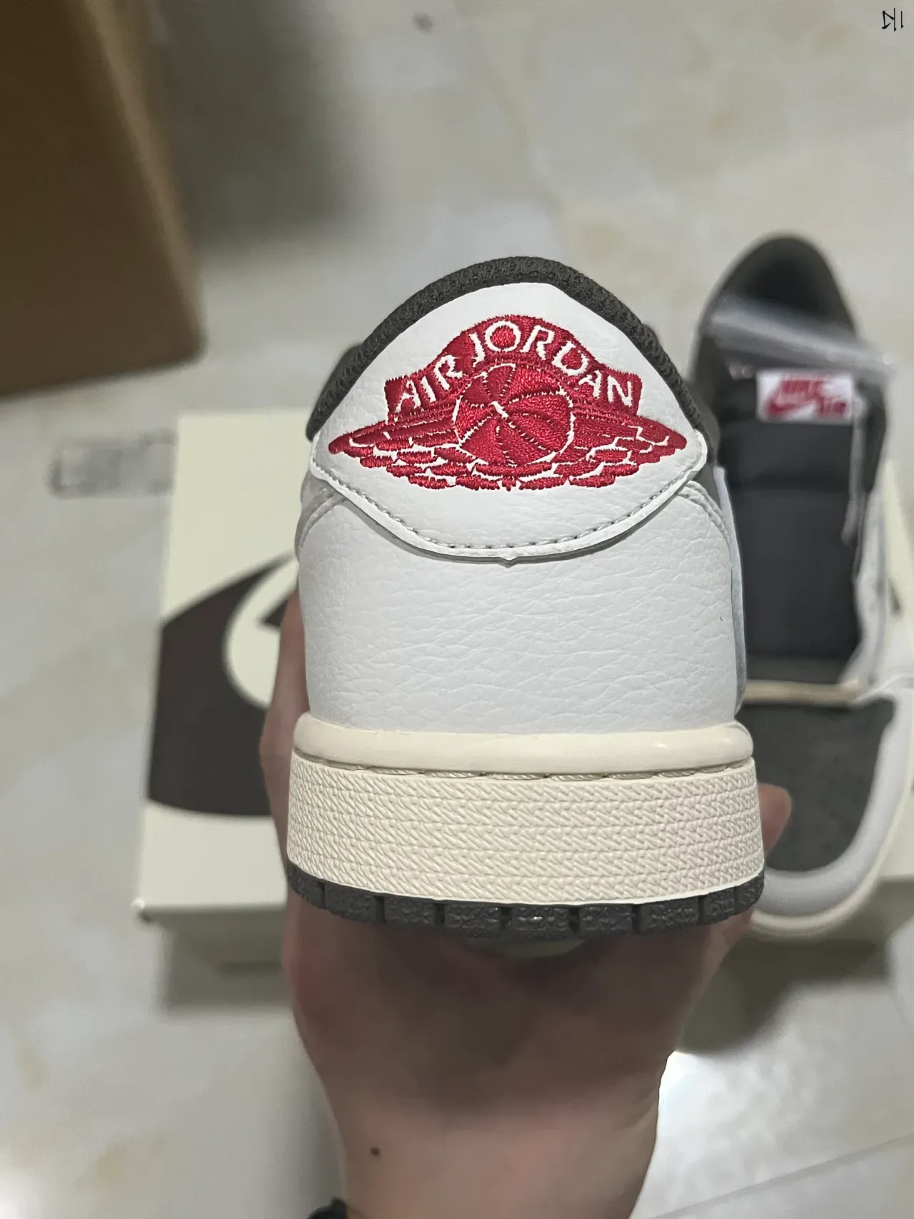 Nike Air Jordan 1 Low White Dark Gray Cream Lifestyle Sneakers 3