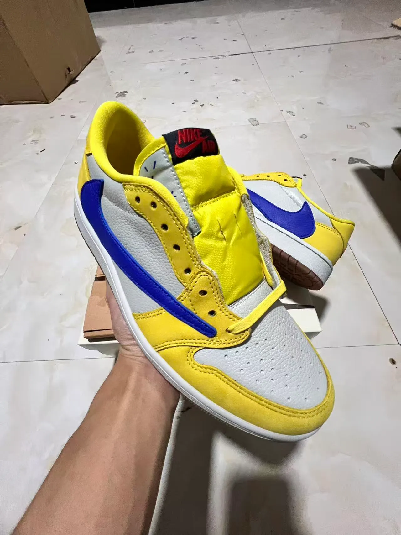 Nike Air Jordan 1 Low Yellow White Blue Lifestyle Sneakers 2