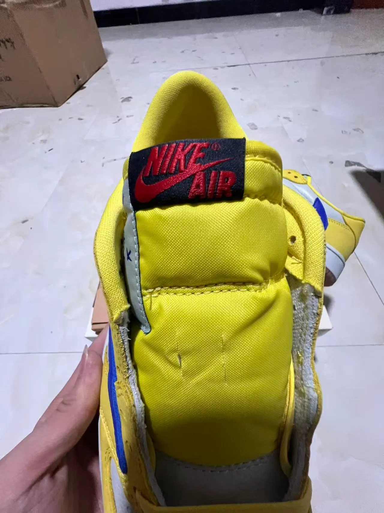 Nike Air Jordan 1 Low Yellow White Blue Lifestyle Sneakers 4