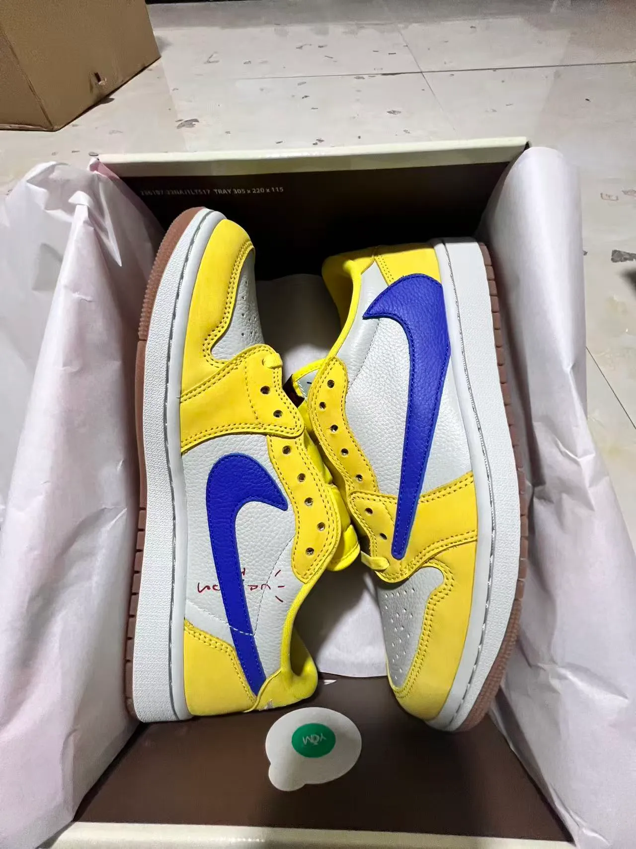 Nike Air Jordan 1 Low Yellow White Blue Lifestyle Sneakers 10