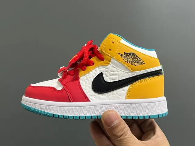 Nike Air Jordan 1 Multicolor Kids Basketball Shoes 20