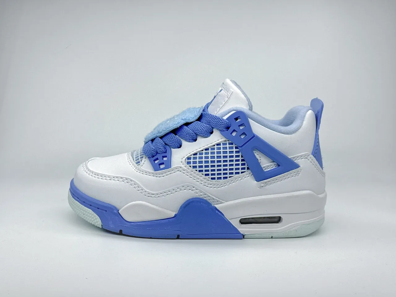 Nike Air Jordan 4 White Blue Kids Basketball Shoes 10