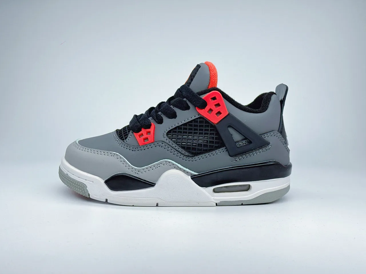 Nike Air Jordan 4 White Blue Kids Basketball Shoes 13