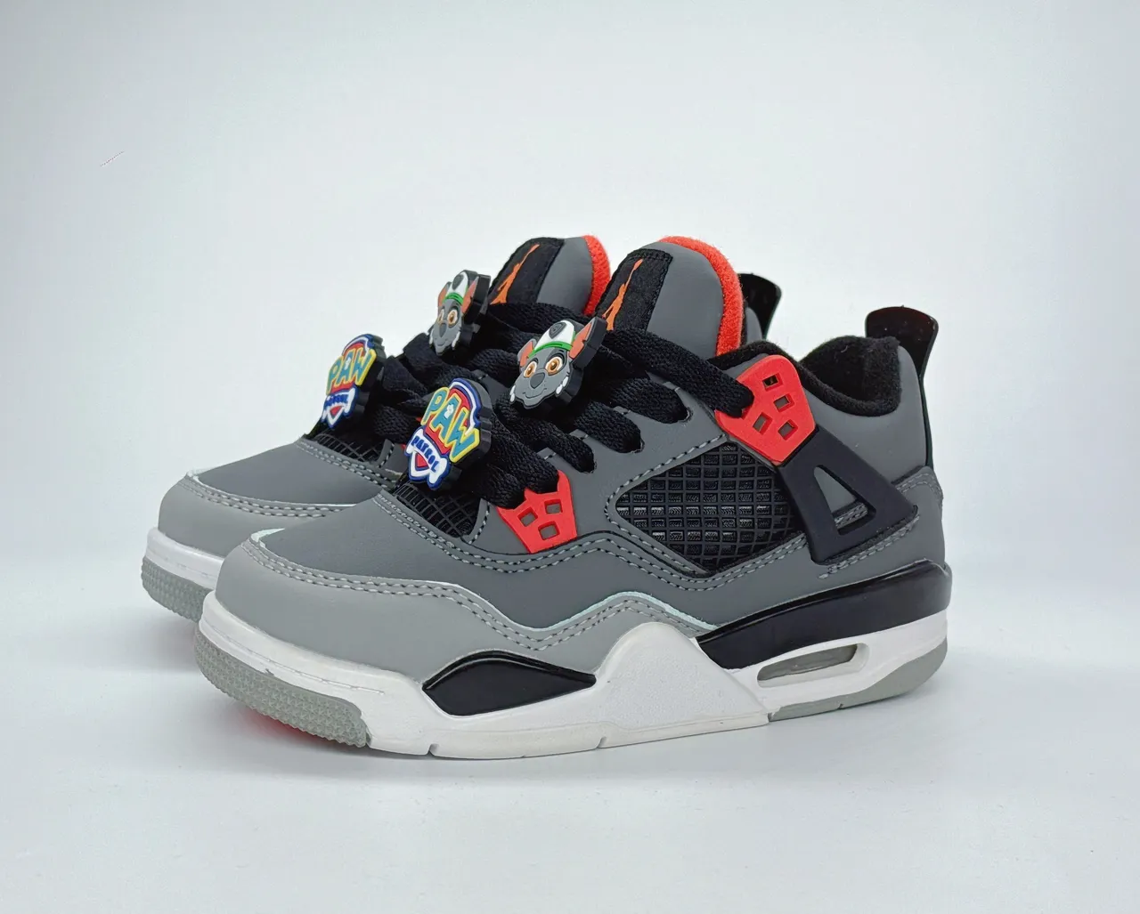 Nike Air Jordan 4 White Blue Kids Basketball Shoes 14
