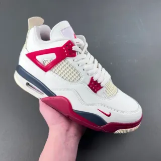 Tênis de basquete Nike Air Jordan 4 Branco Vermelho Navy