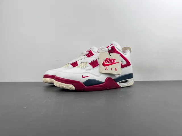 Nike Air Jordan 4 White Red Navy Basketball Shoes 11
