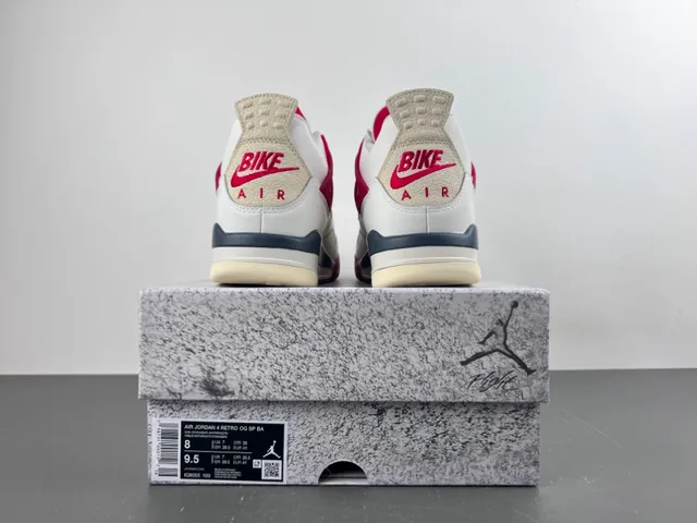Nike Air Jordan 4 White Red Navy Basketball Shoes 18