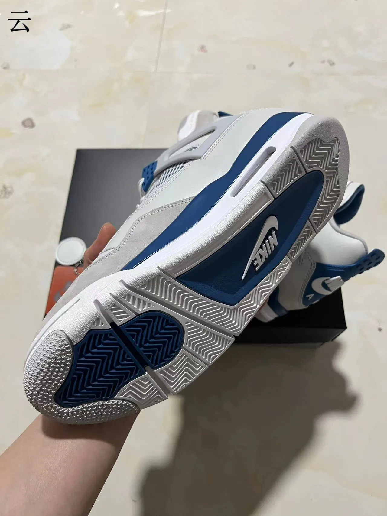 Nike Air Jordan 4 White Royal Blue Basketball Shoes 6