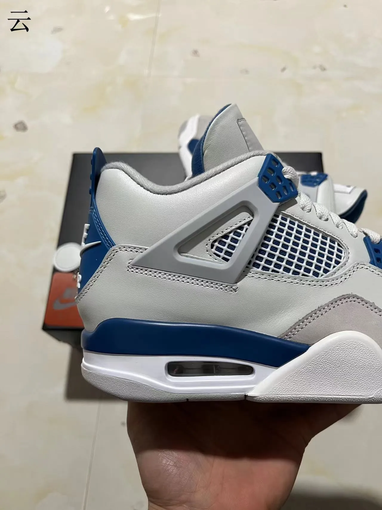 Nike Air Jordan 4 White Royal Blue Basketball Shoes 7