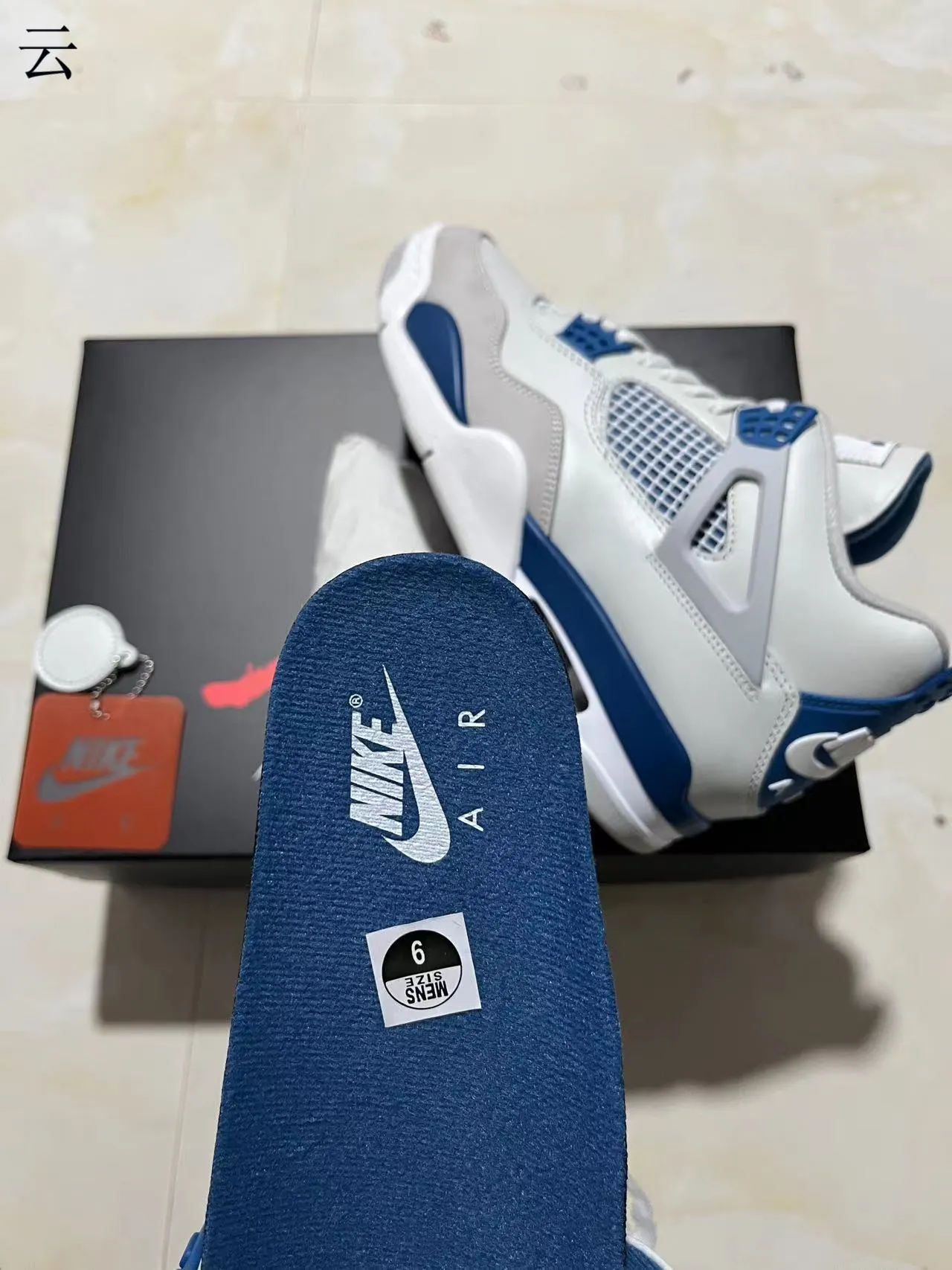 Nike Air Jordan 4 White Royal Blue Basketball Shoes 8