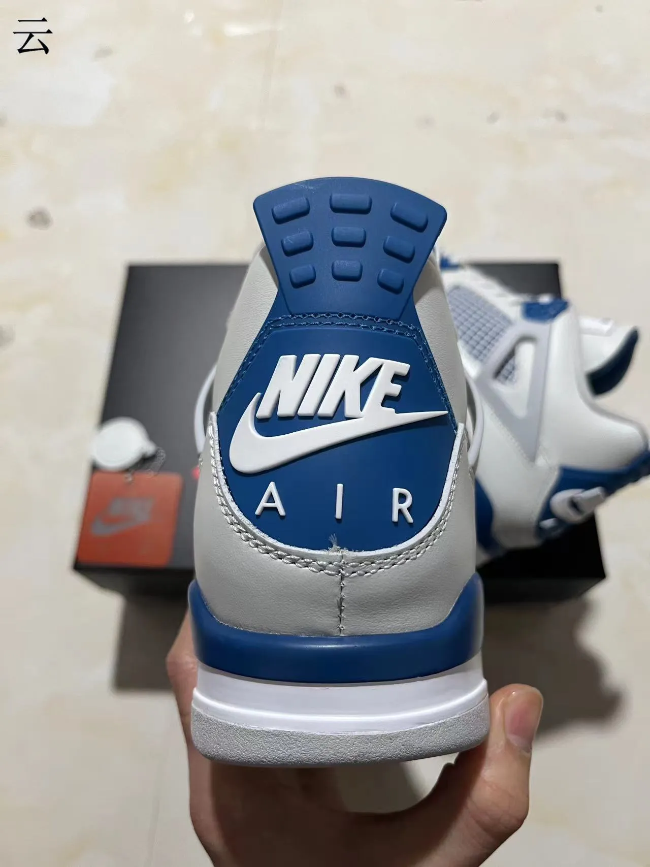 Nike Air Jordan 4 White Royal Blue Basketball Shoes 9