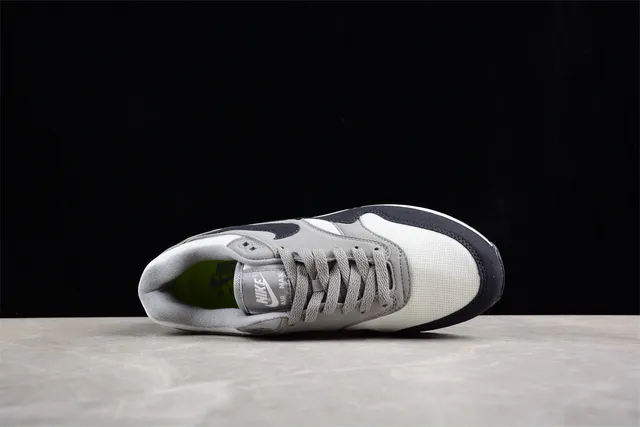 Nike Air Max 1 White Gray Navy Lifestyle Sneakers 12